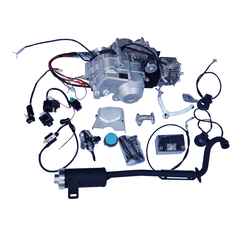 110-125CC tricycle ATV engine, electric starter with reverse gear, three entering, one empty, one down