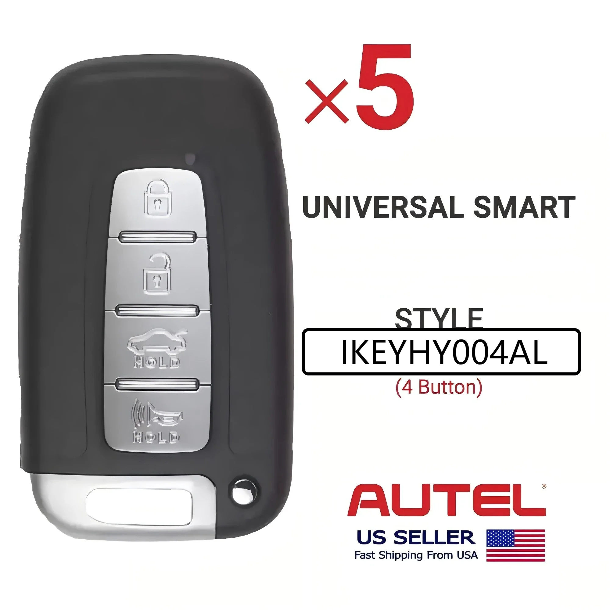 5X Autel iKey Universal Smart Key For Hyundai Premium Style 4 Button IKEYHY004AL