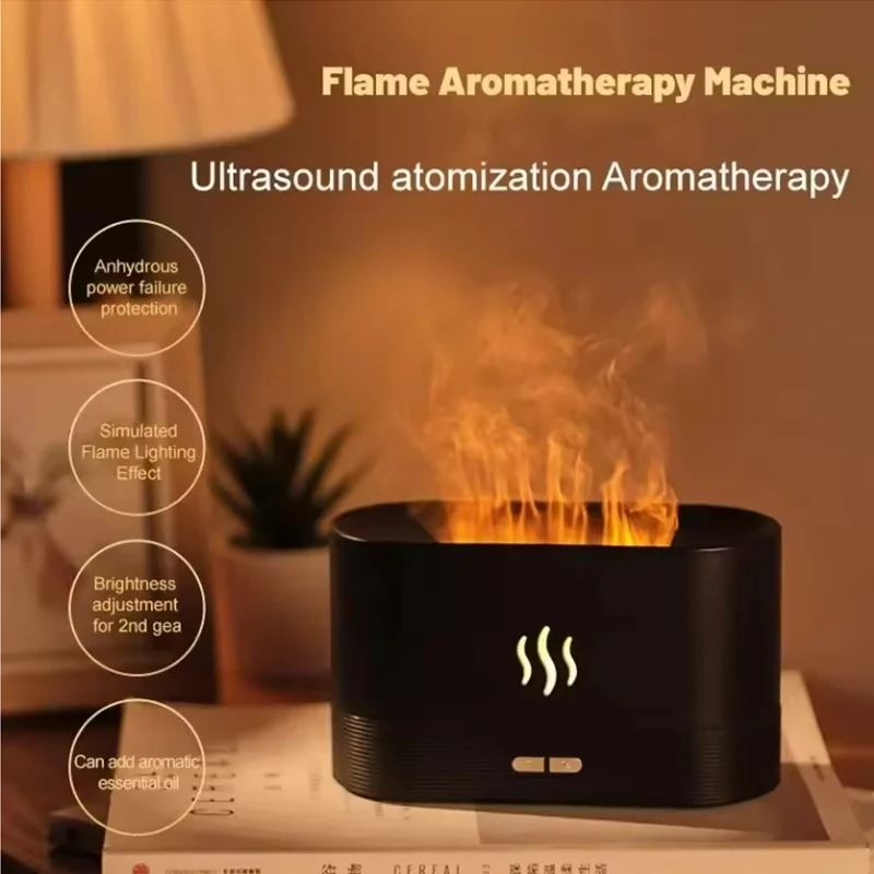 

Ультразвуковой светодиодный увлажнитель воздуха с красочным пламенем, эфирное масло, ароматическая лампа, имитация диффузора духов для дома и офиса