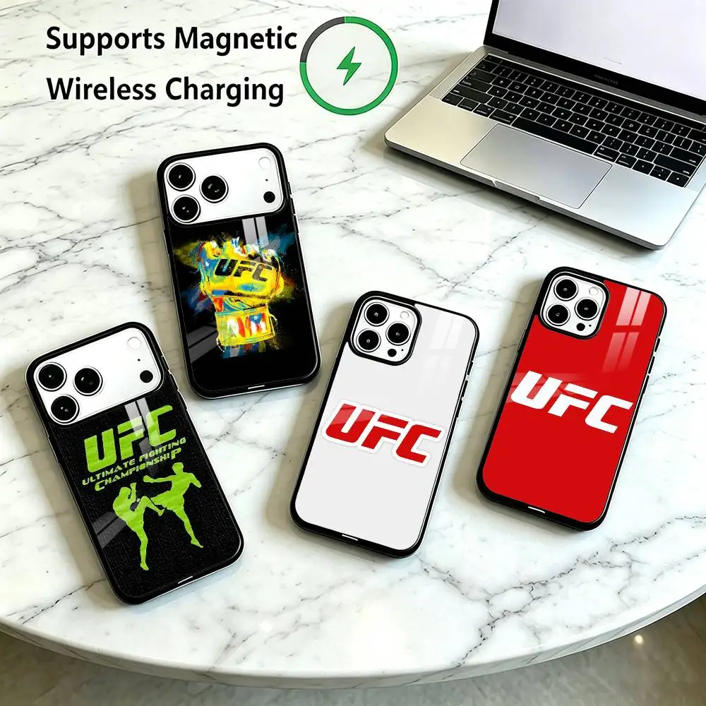 UFC L-Logo Fighting Phone Case For iPhone18 17,16,15,14,13,12,11 Plus,Pro Allows magnetic wireless charging Gift