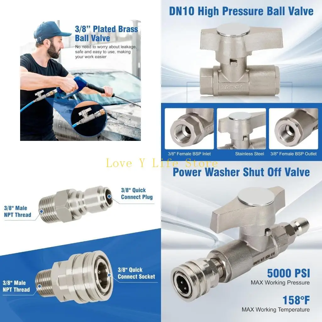 

L74C DN10 5000PSI Ball Valves Pressure Washer For Power Washer High Tempture Resistant