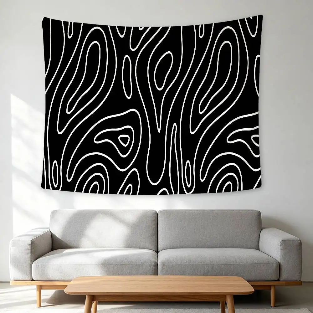 Simply Black And White Tapestry Banner Meme Tapestry With HD Printing Cool Flags For College Dorm Room