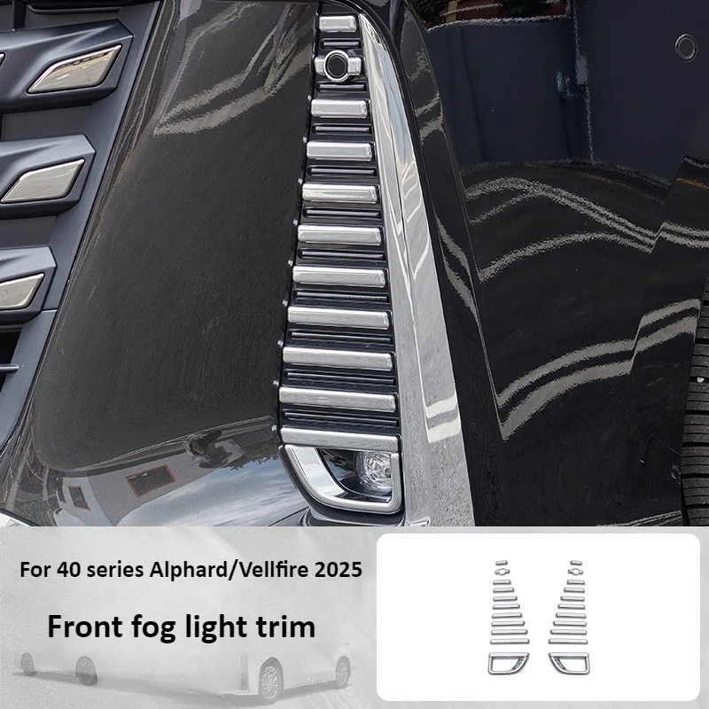 

For Toyota 40 series Alphard/Vellfire 2025 front fog light plating exterior trim bright strip modification accessories