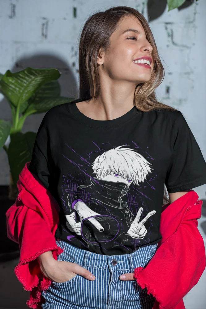 Satoru Gojo Inumaki Toge Jujutsu Kaise T-Shirt n Megumi Fushiguro Black Shirt