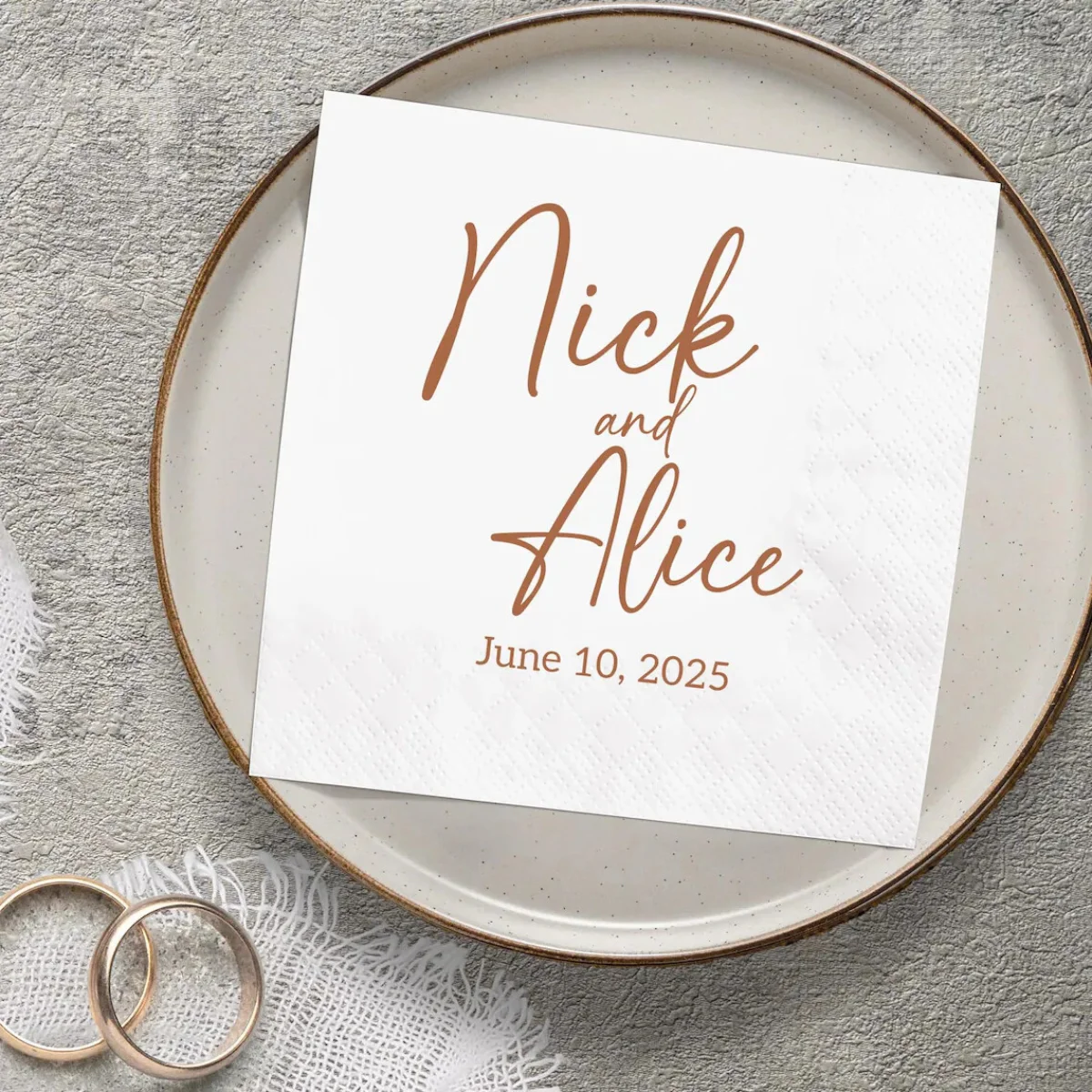 Personalized Paper Napkins for Wedding Custom Napkins of Your Name&Date Disposable Napkins for Baby Shower Hen Party Deco