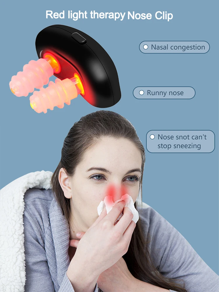 Silicone Nose Clip Red light therapy Anti Snoring Nasal Dilator Stop Snore Aid Easy Breathe Improve Sleeping Rhinitis