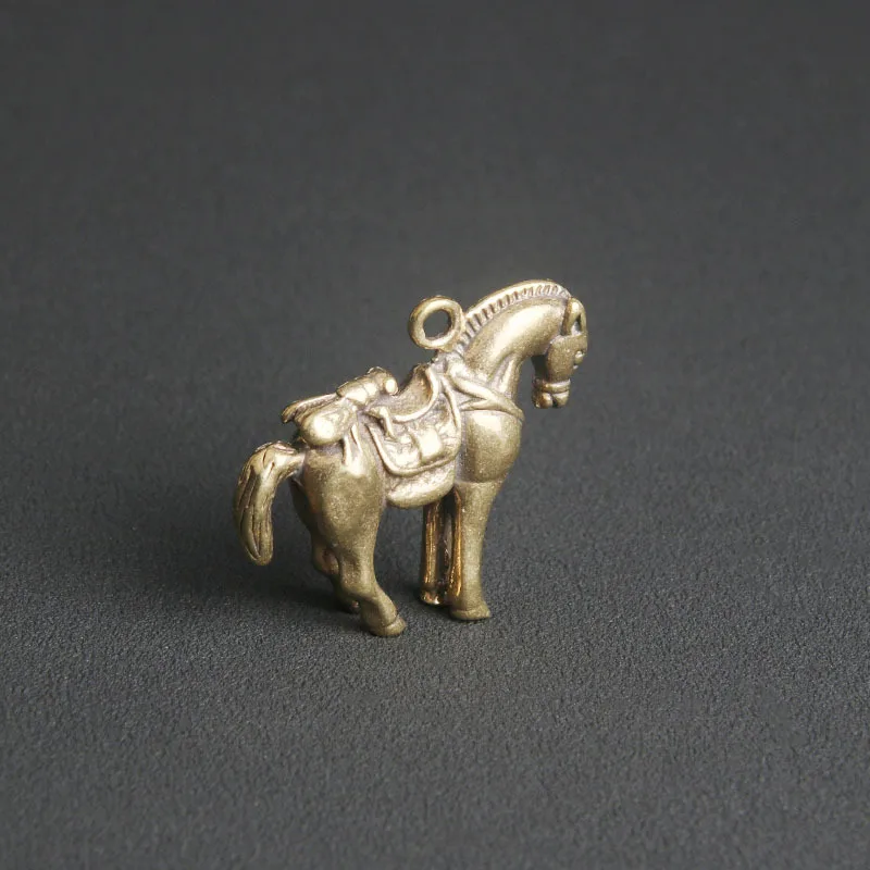 Brass horseback fly keychain pendant immediately win creative pendant ornament handicraft small