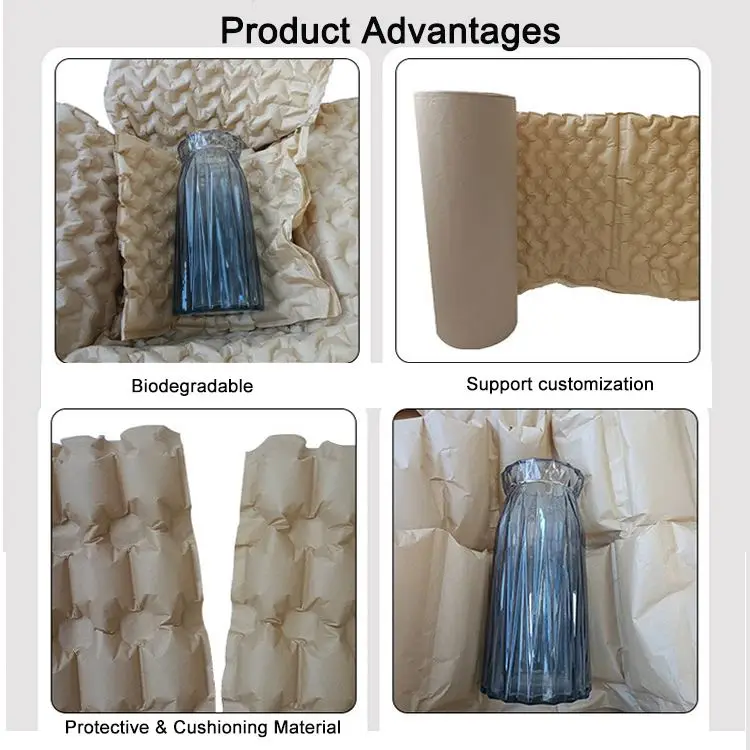 Void Fill Packaging Material Factory Price Imported Buffer Foam Package Cushioning Kraft Paper Wrap Rolls for Transportation