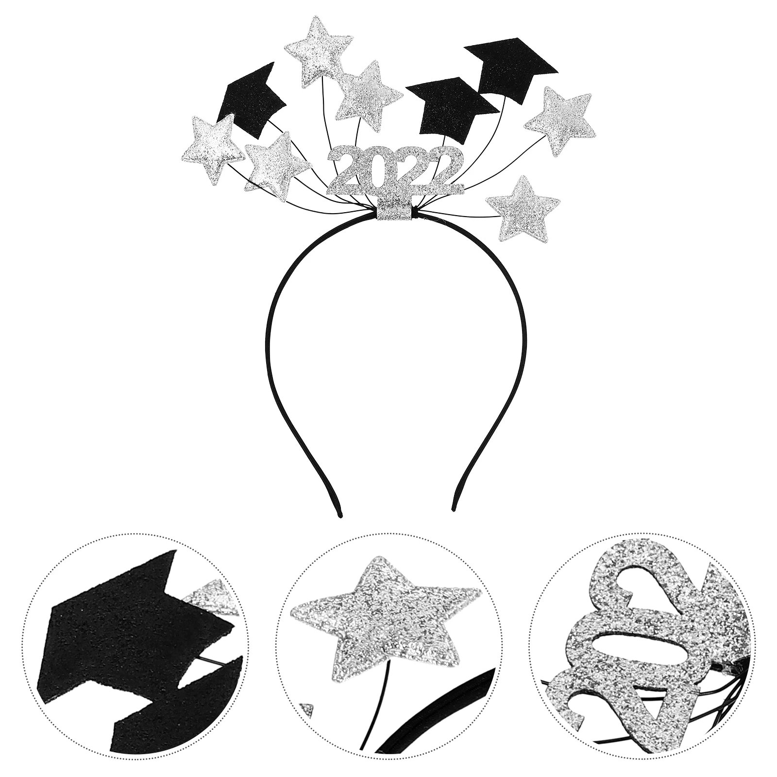 

Graduation Hat Hair-Hoop Chic Mini Hat Headband Durable Grad Hairband For Party Doctorial Headdress Female Graduation