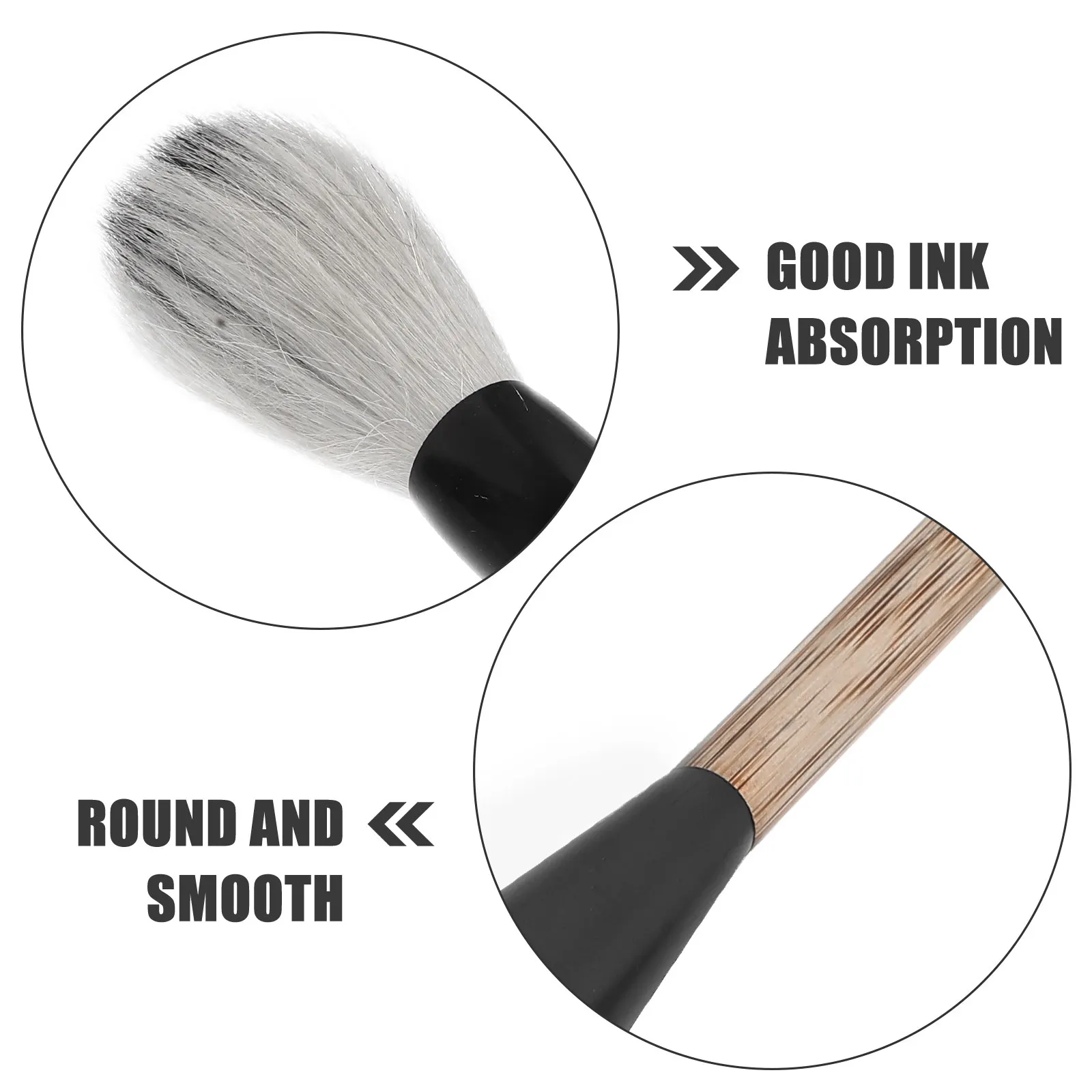 Chinese Caligraphy Brush Set for Beginners Wood Handle Wool Horsehair Tip Round Smooth Comfortable Hold Portable Lightweight