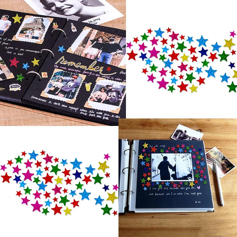 30 ورقة احباط نجمة معدنية ملصقات أورورا الفضة الذهب الملونة نقل ملصقات DIY بها بنفسك الشارات مكافأة السلوك الرسم البياني بريق التسمية #3