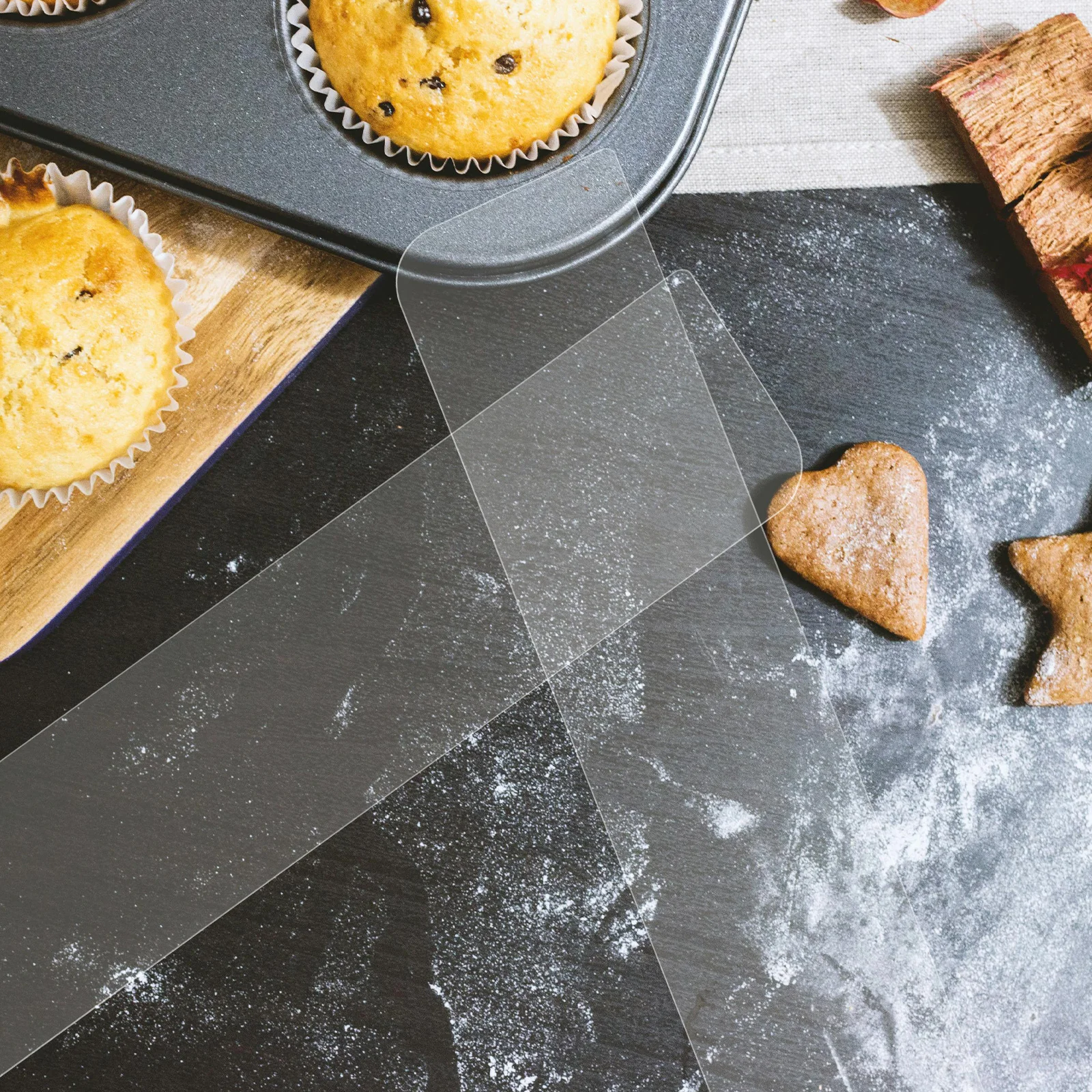 

4Pcs Acrylic Tiramisu Box Dividers Transparent Baking Tray Divider for Cake Mold Brownie Tray Bread Pan Divider Rectangle