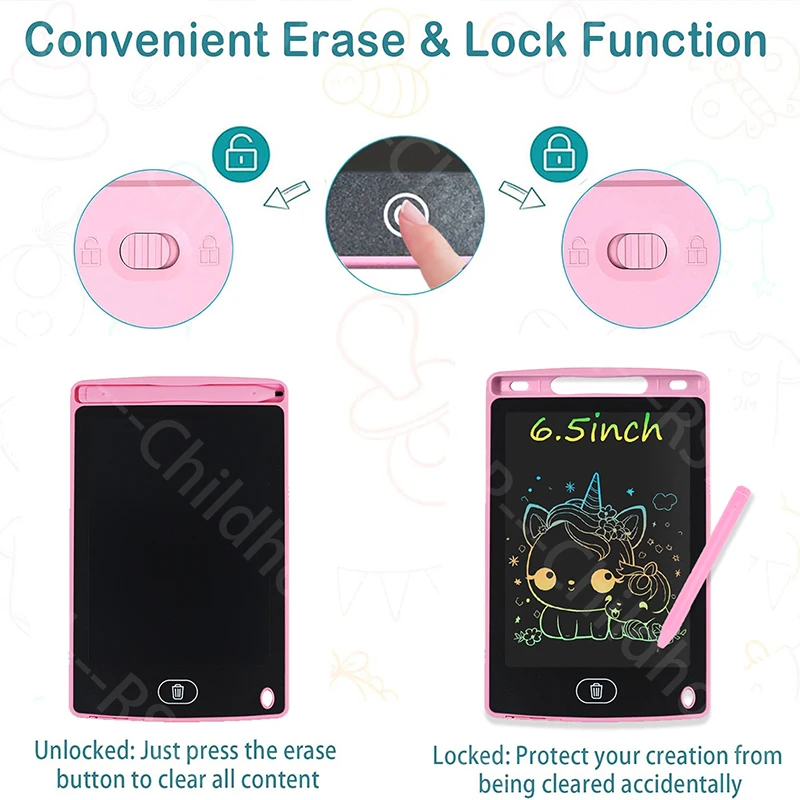 6.5 inch LCD Writing Tablet Drawing Board Montessori Educational Drawing Toys Kids Students Magic Blackboard Toy Christmas Gift
