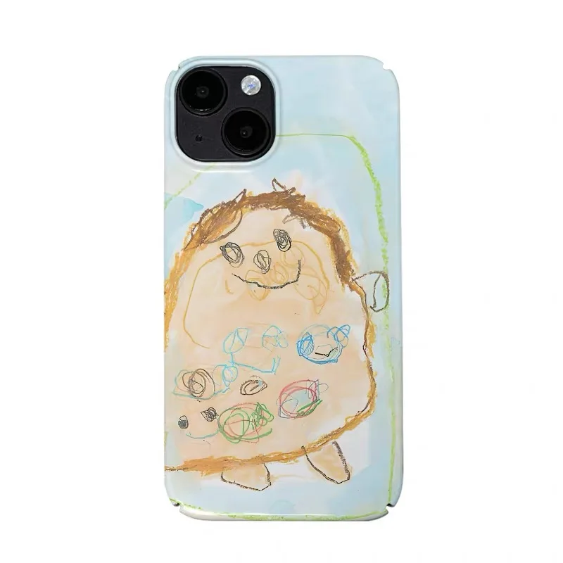 

Crayon Cute Graffiti Drawing Little People Phone Case for IPHONE 17Air 16E 15PROMAX 14 Plus 13 12 MINI 11 XR Acrylic Phone Cover