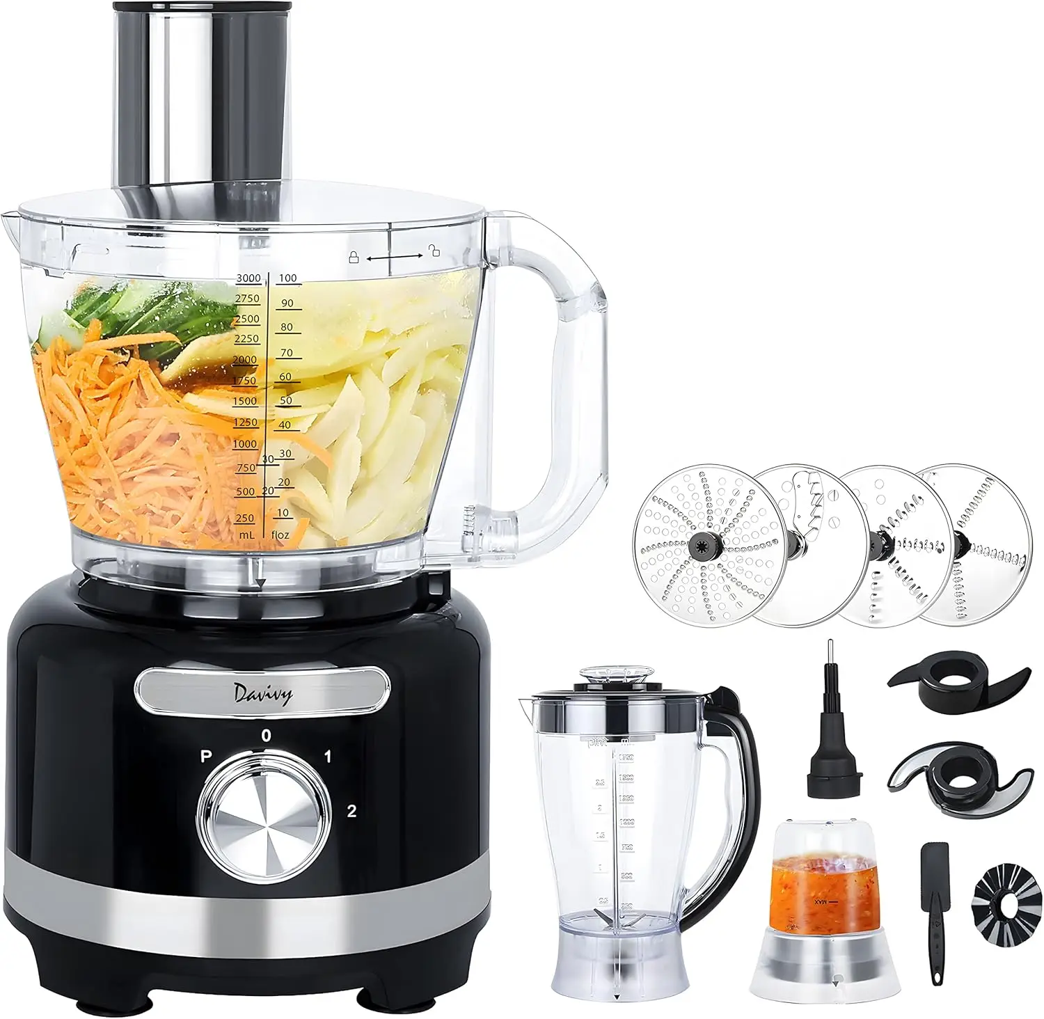 Food Processor Blender Combo,11-in-1 Multifunction 3.8L Food Chopper 7 CUP(60 oz) Blender 1 CUP(8.5 oz) Wet Grinde