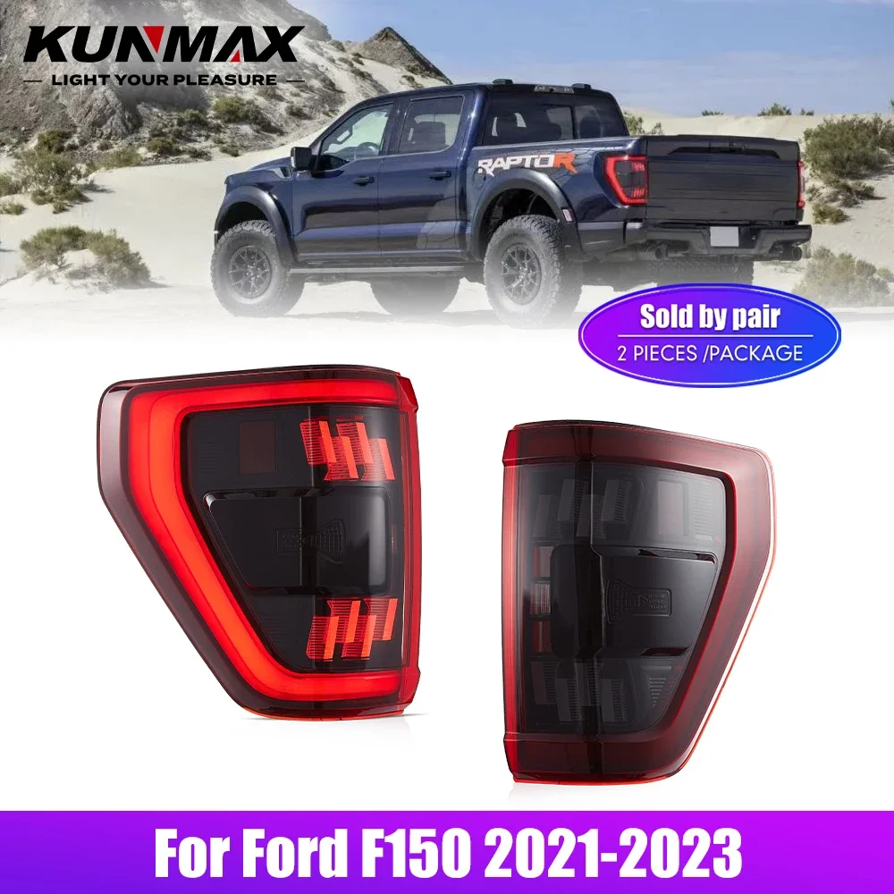 

Pair Of LED Tail Lights For FORD F150 Taillight 2021 DRL Reverse Brake Turning Signal Car Rear Tail Light Assembly Plug And Play