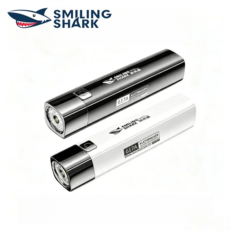 SMILING SHARK Mini Rechargeable LED Flashlight Ultra Bright Portable Pocket USB Rechargeable Household Emergency Lighting 617A