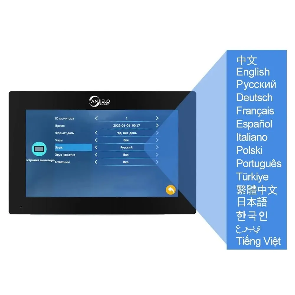 Anjielo 1080P 7 Inch WiFi Video Intercom TUYA Smart Home APP Wireless Video Door Phone Access Control System for Villa Apartment