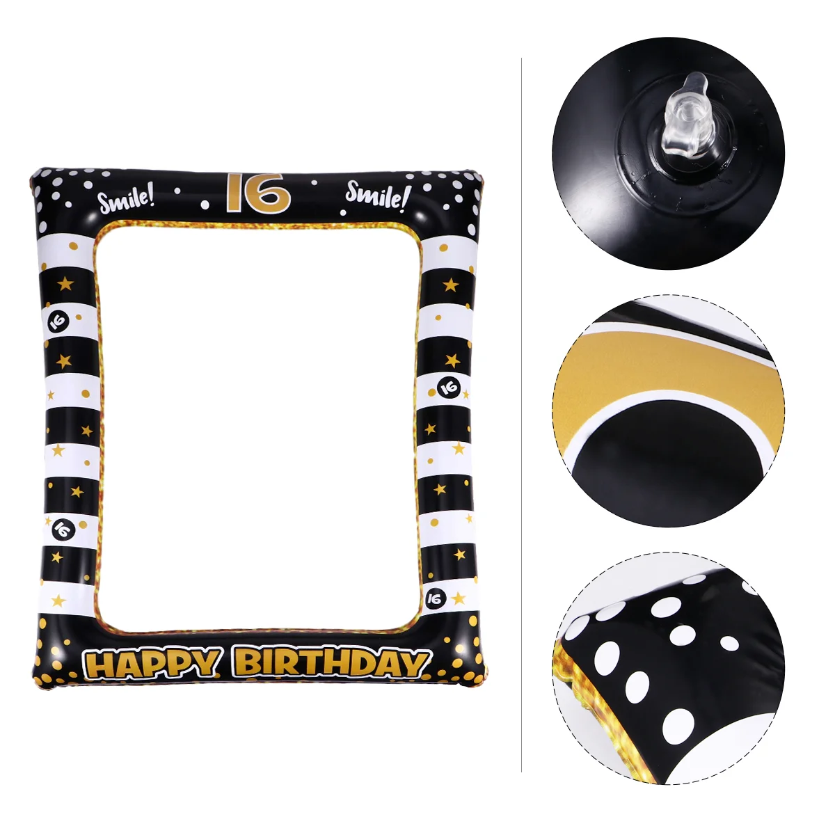 Wedding Inflatable Photo Frame Child Black Picture Frames Balloons Plastic Birthday Party Supplies for Age 13