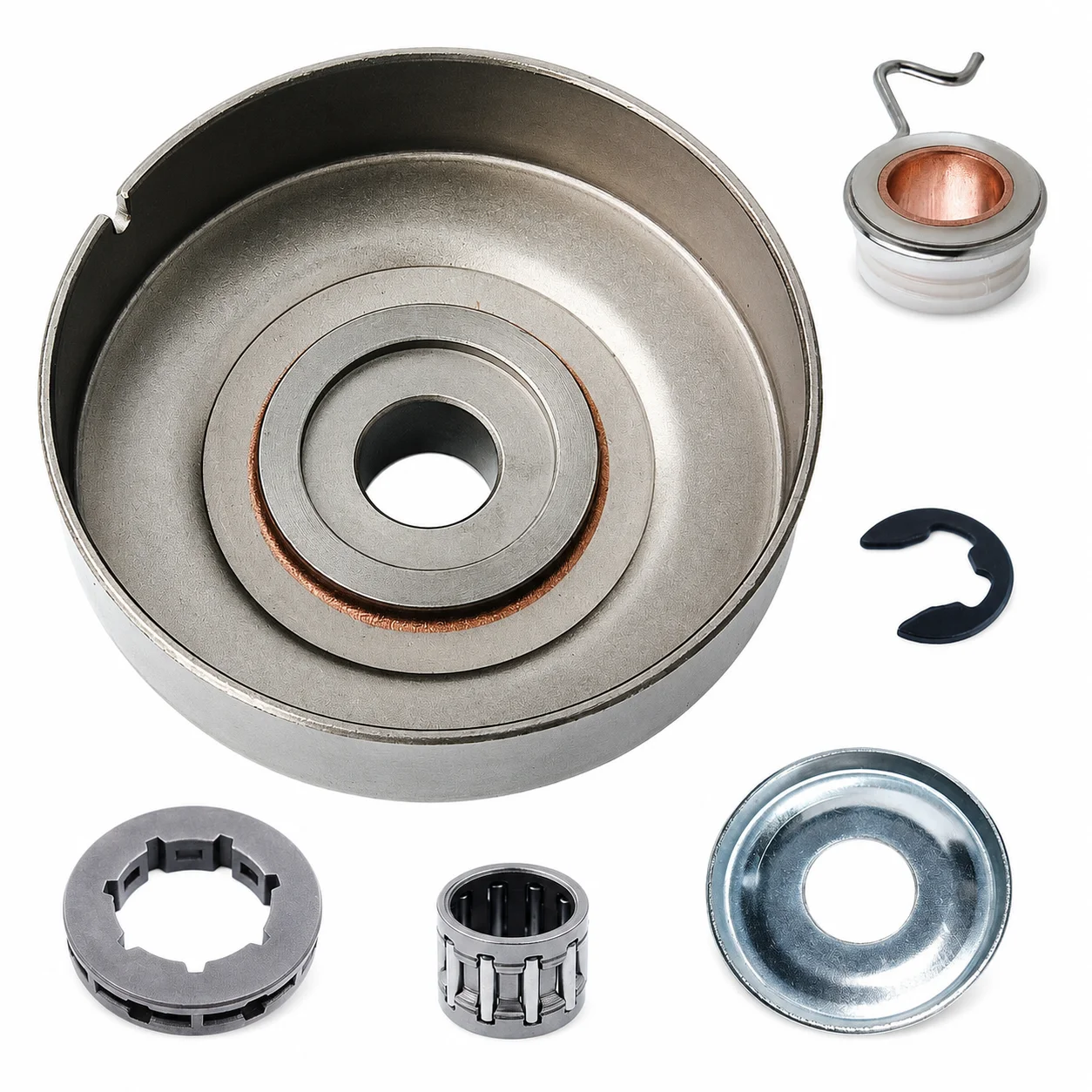 7 Spline .325 Clutch Drum Rim Sprocket Bearing Worm Gear Oiler Kit Fits Stihl MS180C MS170C 017 018 021 023 025 Chainsaw Parts