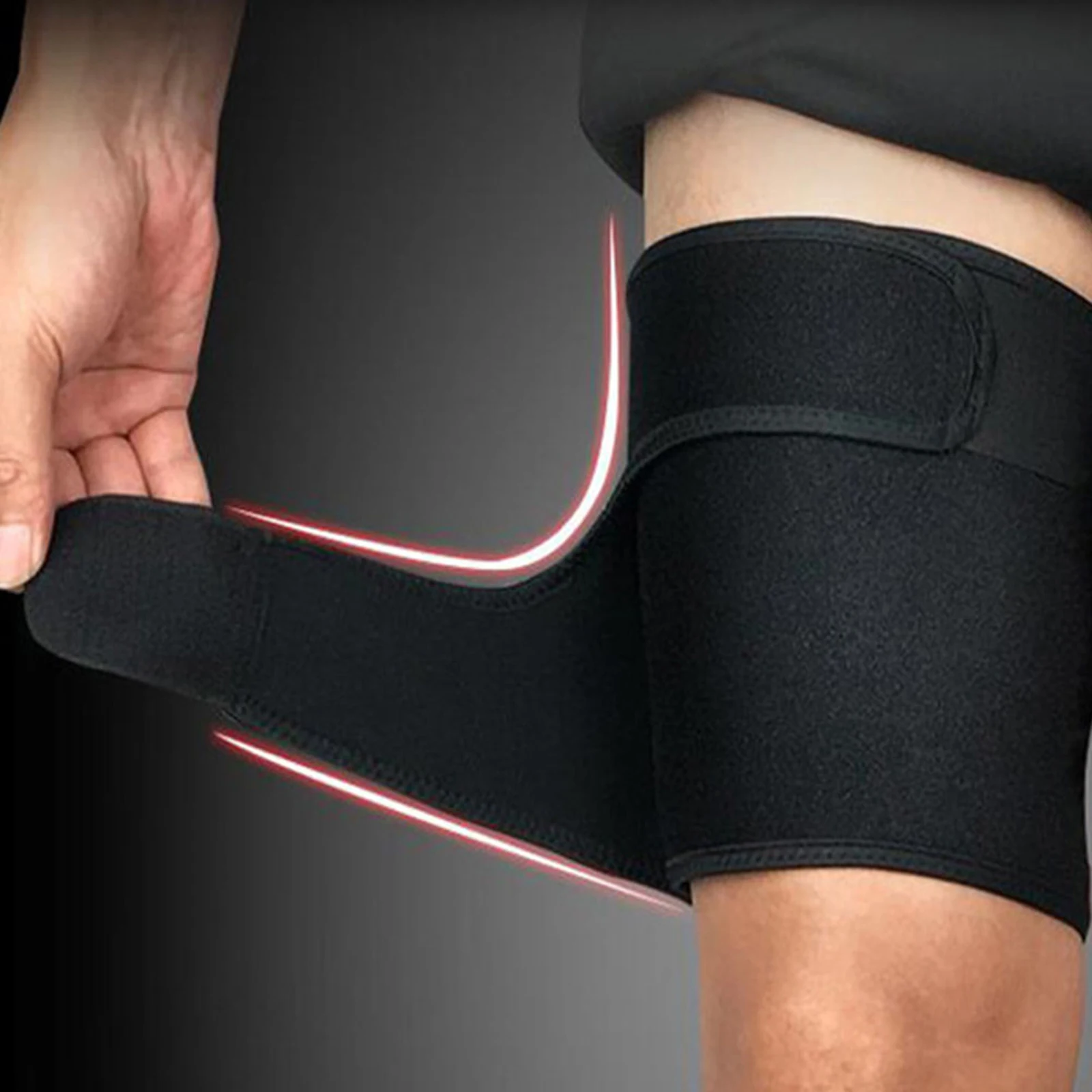

Thigh Sweat Band For Women Men Adjustable Thigh Trimmer Sweatproof Wrap Heat Retaining Leg Support For Gym Yoga Running