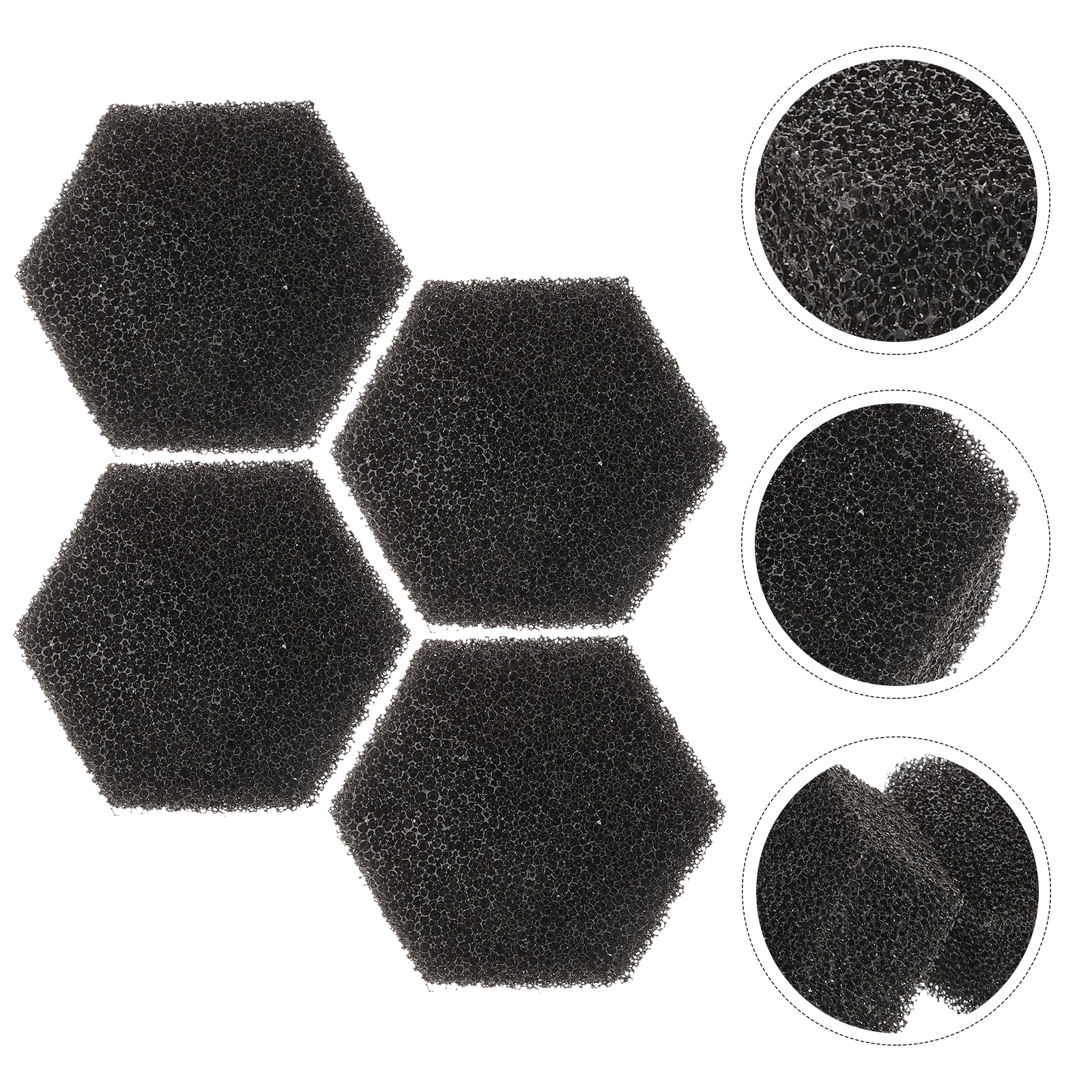 4 個黒六角メイク落としスポンジ洗顔角質除去洗顔パッド非刺激性吸収除去