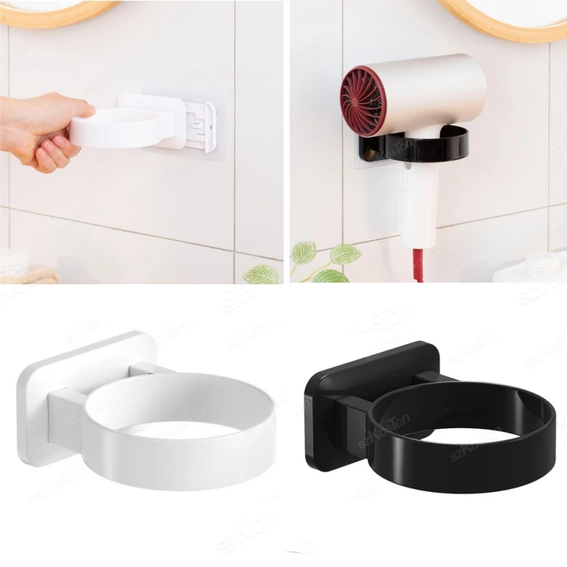 Bathroom Shelf Storage Wall-mounted Hair Dryer Holder Rack Organizer Hairdryer Bathroom Accessories Organization Punch-free