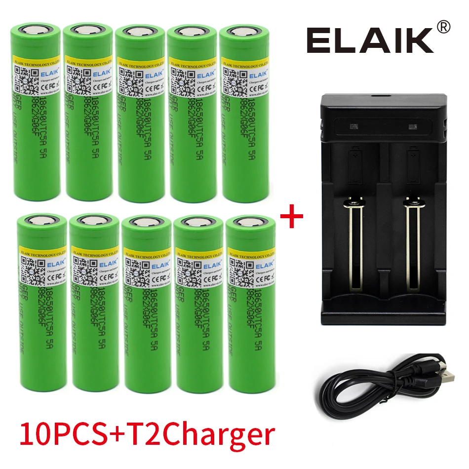 New original 18650 VTC5 3.6V 2600mAh battery For Us 18650 30A toys tools flashlight battery+USB Charger