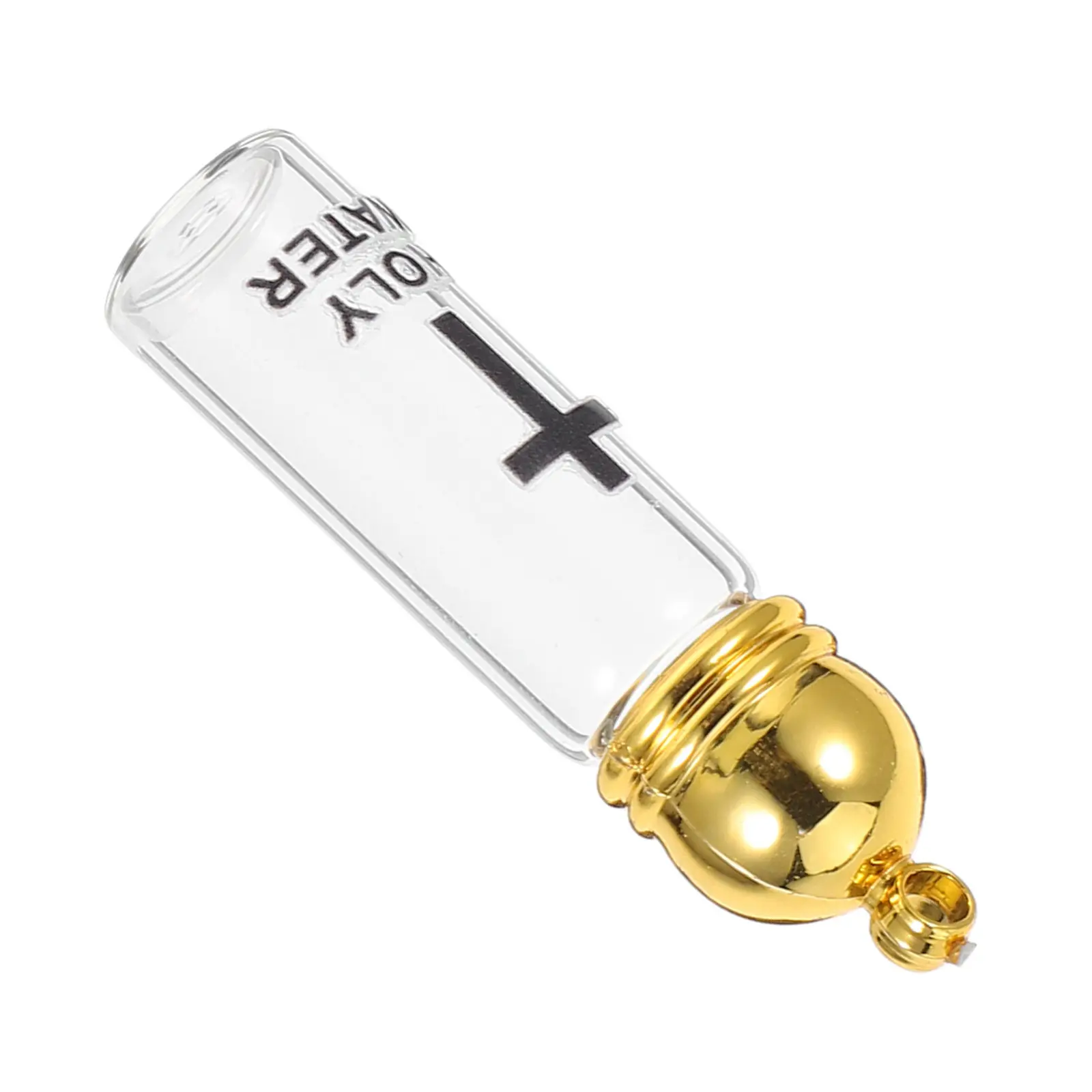 Christian Holy Water Bottle Cross Design Glass Vessel for Baptism Ceremony Sacred Protection Blessings Refillable Clear Catholic