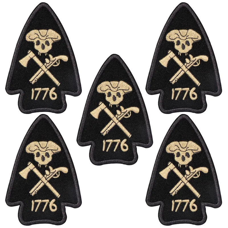 

5-Pack of 1776 Embroidery Patches, Iron-On/Sew-On Patches, Tactical Patches, Suitable for Jackets, Backpacks, Trucker Hats, Decorative Patches, DIY Clothing Patches, with Gold Accents