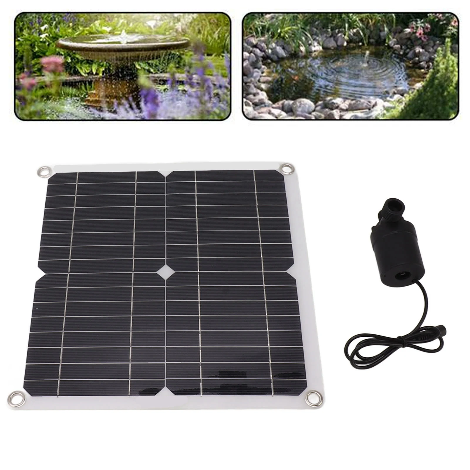 DC12V Solar Water Pump Kit 10W Solar Panel 22W Water Fountain Pump with Battery Box Timing Controller image 3