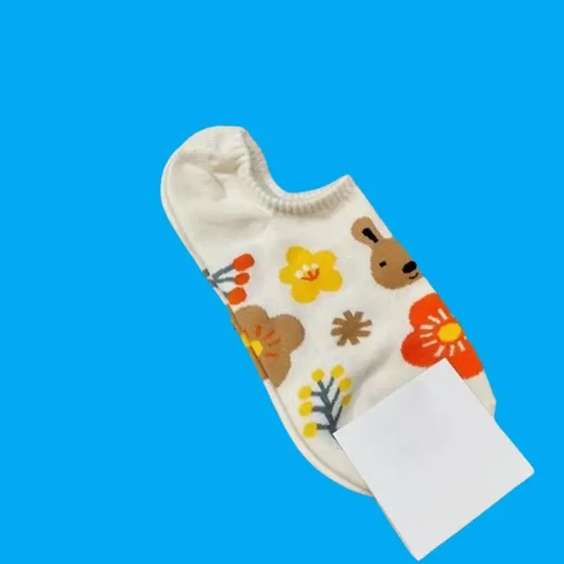 Calcetines náuticos de conejo dulce para mujer, medias informales japonesas, poco profundas que combinan con todo, primavera y verano, 5/10, 2024 pares