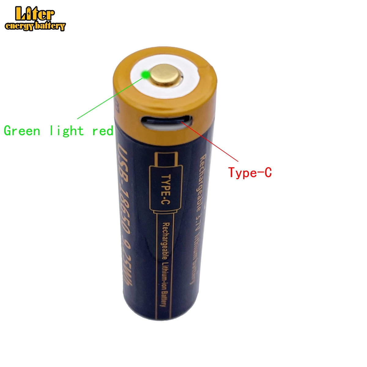 Typ-C 18650 3,7 V 2500 mAh Akumulator litowo-jonowy USB do latarki Elektryczna mysz Zabawka Bateria