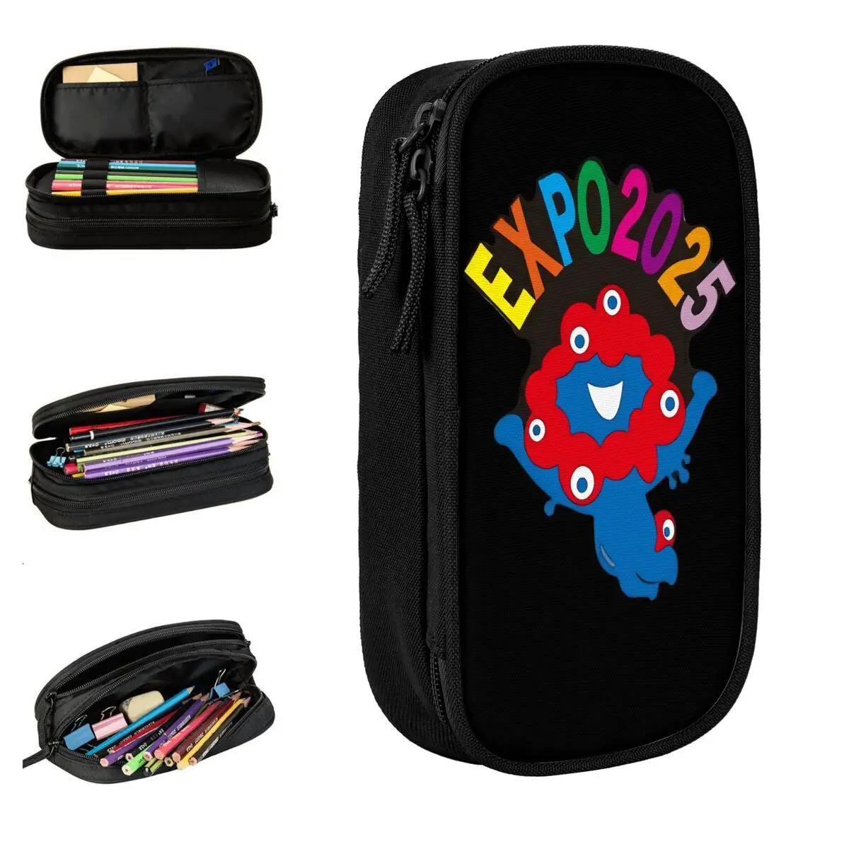 مقلمة رائعة Myaky Myaku Mascot 2025 صندوق رصاص العودة إلى المدرسة مقلمة صبي فتاة طبقة مزدوجة منظم قرطاسية