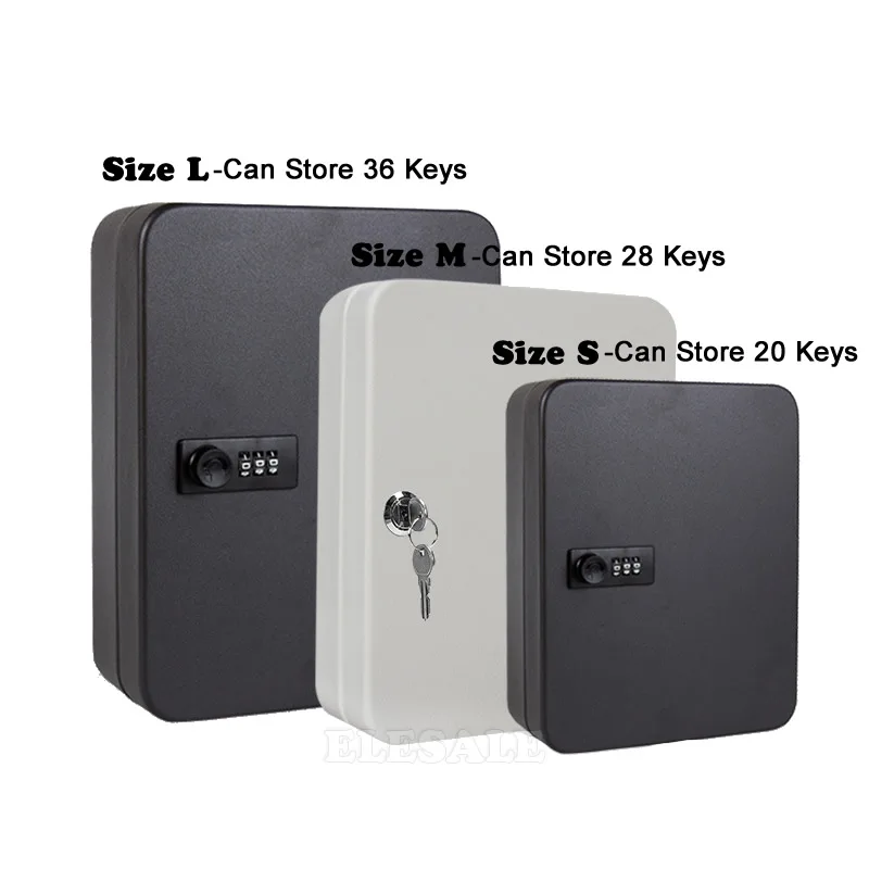 20/28/36 Key Safe Storage Box Code/Key Lock Spare Car Keys Organizer Metal Box Wall Mount For Home Office Factory Store Aparment