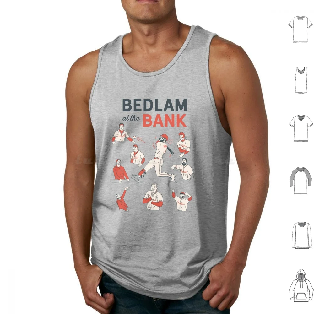 Bedlam At The Bank Baseball Tank Tops Vest Sleeveless Philadelphia Baseball 2022 Philly Ring The Bell Philadelphiabaseball