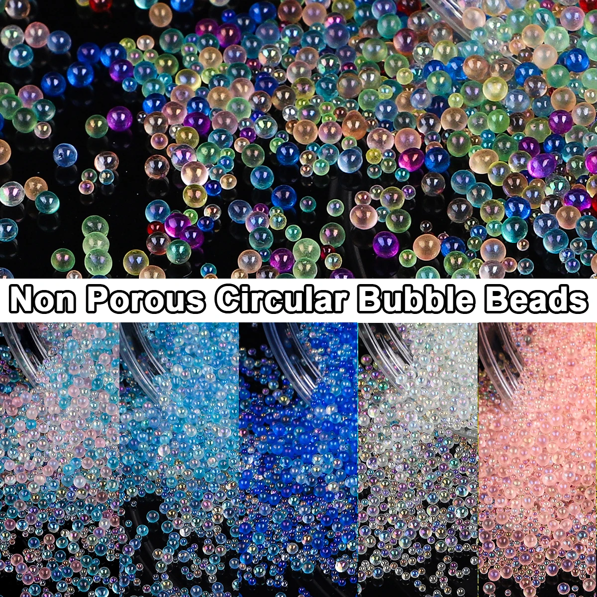 10-20g Mini Bubble Ball Beads Tiny Crystal Glass Bead per stampo in Silicone resina UV riempitivo epossidico resina riempimento fai da te Nail Art