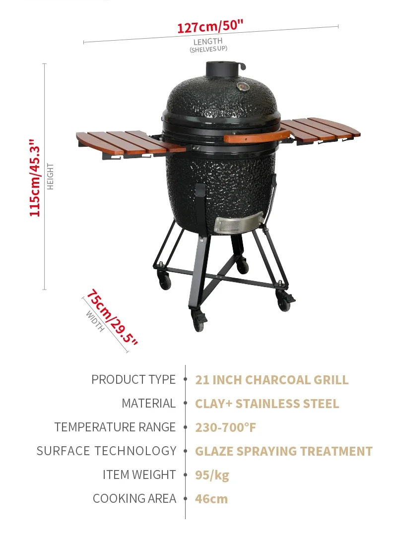 SEB KAMADO Grill 21 inch direct supply Charcoal Kamado with customized Cocina de Ceramic