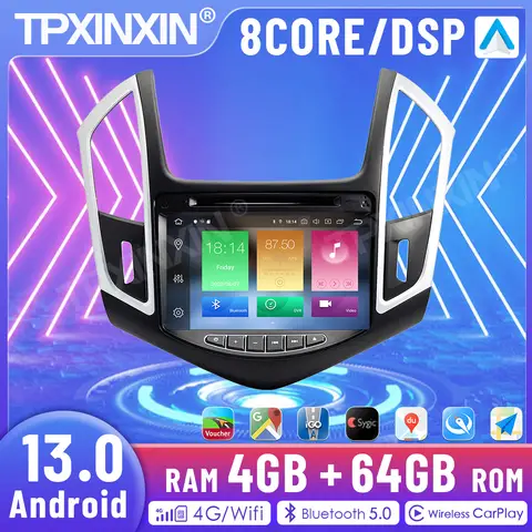 PX6 IPS Android 13 Carplay For chevrolet cruze 2012-2015 Tape Recoder Multimedia Player Auto Radio Navigation GPS Head Unit Auto