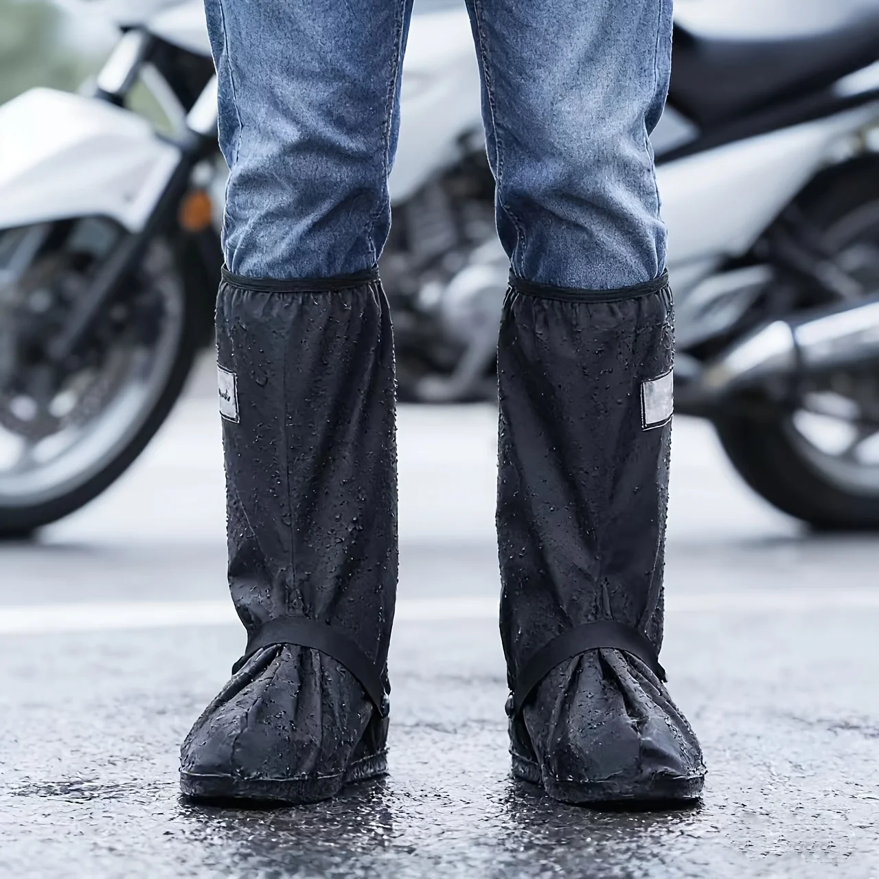 High‑Top Waterproof Rain Shoe Covers Anti‑Slip Thick Durable Overshoes for Men Women Motorcycle Cycling Hiking Outdoor Rainy Day