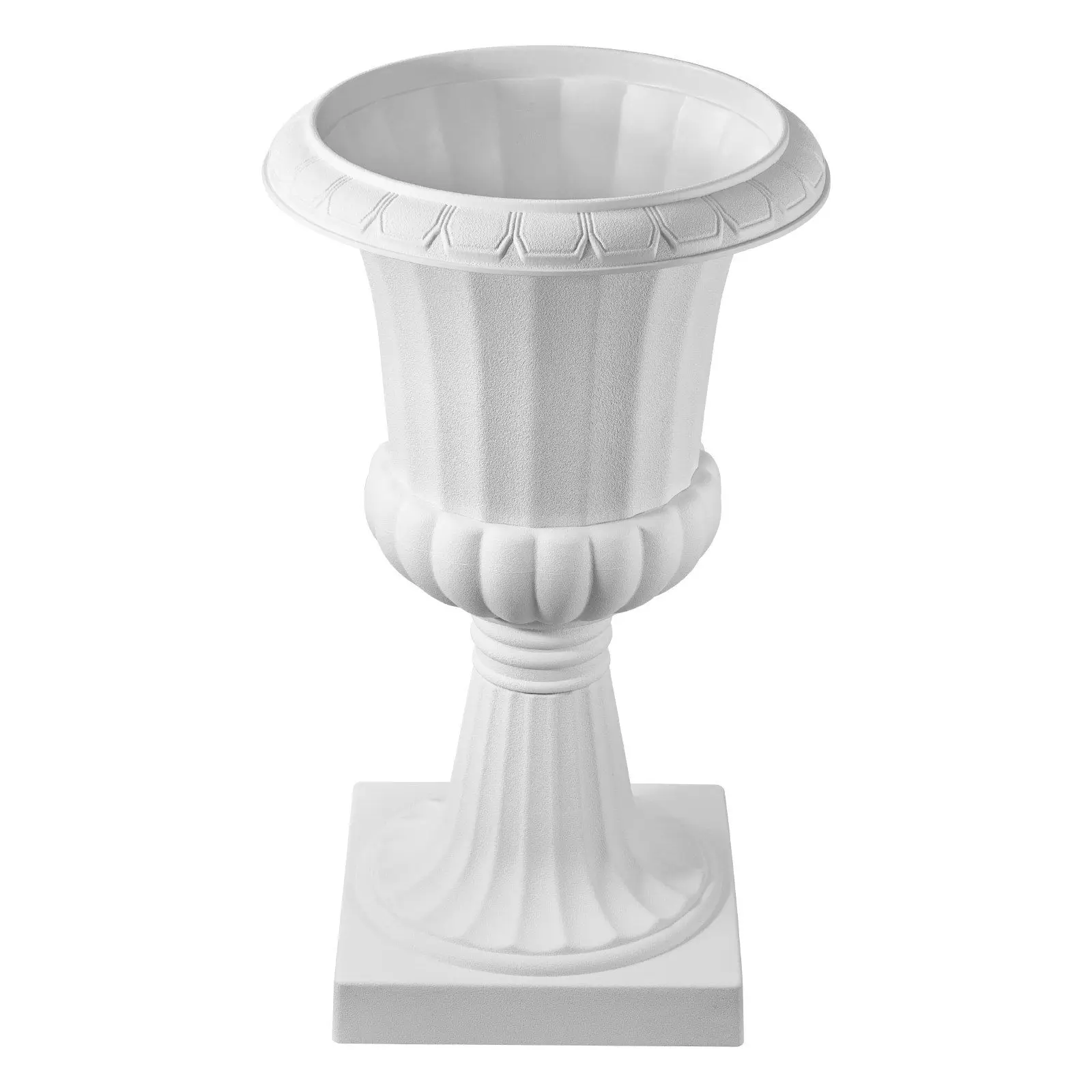 2 Pack White Classic 15.8 X 26.4 Inch Plastic Urn Planters Versatile Indoor Outdoor Vase Wedding for Front Flower Pots Planters