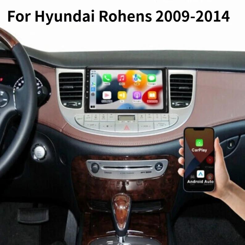 

Автомагнитола 9 дюймов с GPS-навигацией для Hyundai Rohens 2009-2014, головное устройство с Carplay/Android Auto, Wi-Fi, Bluetooth