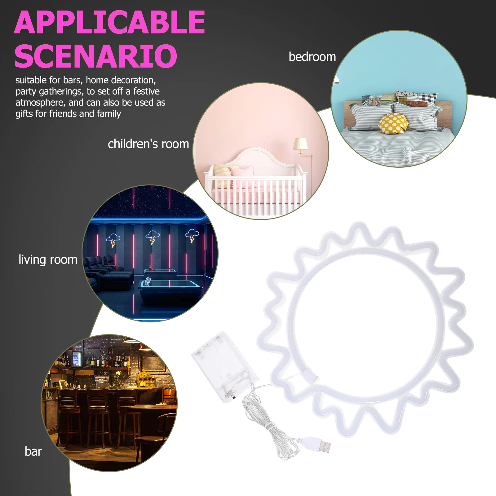 Insegna al neon solare Decorazione per occasioni speciali Appeso LED Cafe Festa del papà Luci regalo Insegne Regali di compleanno per PC per la camera da letto delle donne