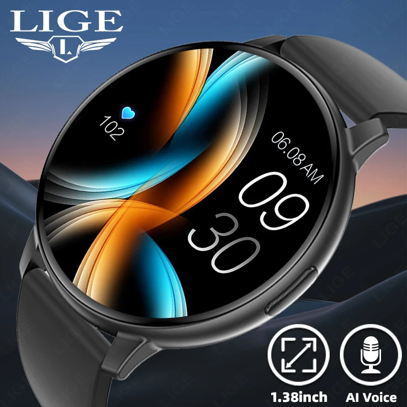 

LIGE New Sports Smart Watches 2025 Heart Rate Monitor Voice Assistant Bluetooth Call IP67 Waterproof Fitness Tracker Smartwatch