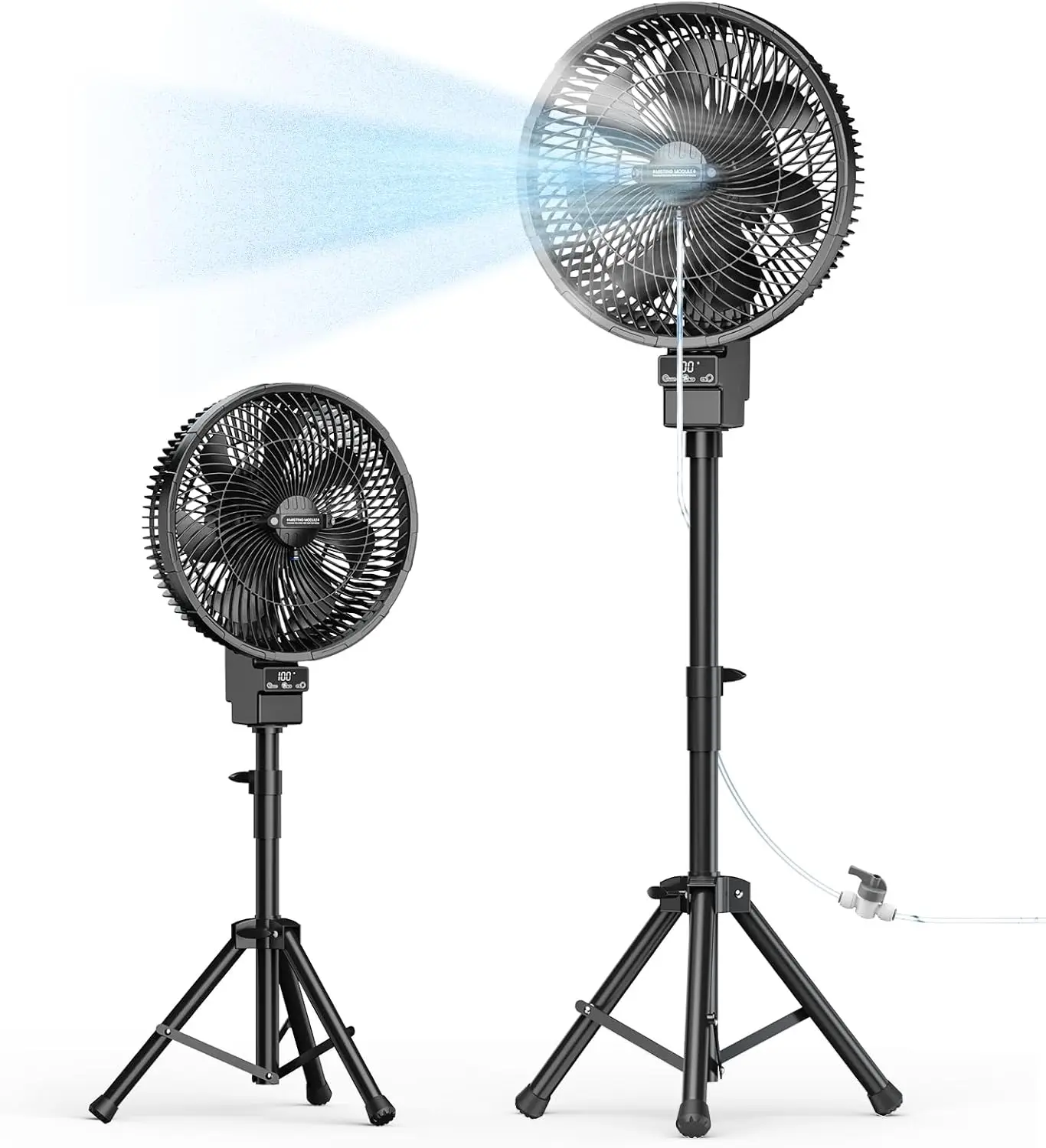 

Portable Oscillating Pedestal Fan with Misting System, 40000mAh Battery Powered, Water Cooling Mist Fan for Patios, Home, Bedroom, Backyard, Indoor & Outdoor Use