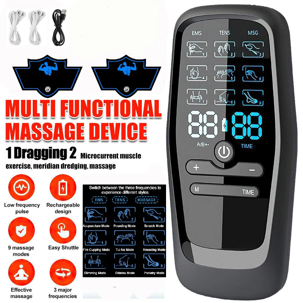 

Электрический стимулятор мышц EMS, акупунктурный массажер для тела, цифровой меридиан, машина для похудения, облегчение боли, уход за здоровьем