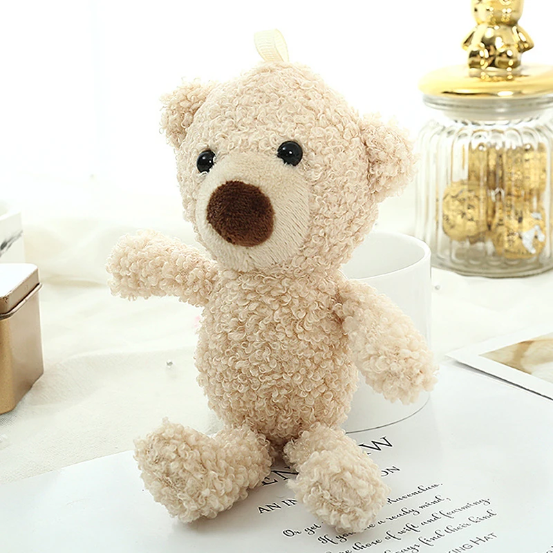 Cute Bear Plush Toys Cartoon Bear Animal Plush Stuffed Dolls Bag Charm Pendant Soft Quality Animal Toys For Girl Small Gift