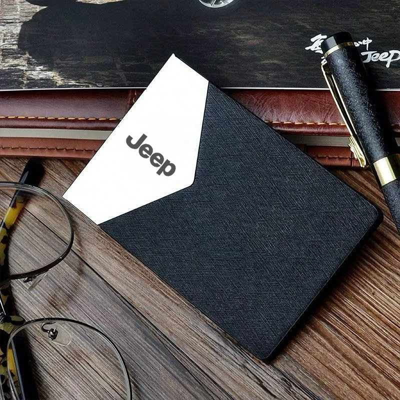 غطاء مستندات معدني حامل بطاقات الهوية محفظة بمشبك مع شعار سيارة لسيارة جيب رانجلر جراند شيروكي المنتقم كومباس واغونير باتريوت
