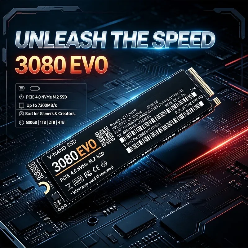 NEW 3080 EVO NVMe PCIe 4.0 x4 SSD M.2 500GB 1TB 2TB 4TB 7300MBs TLC 3D NAND for PS5 gaming laptops desktops low power