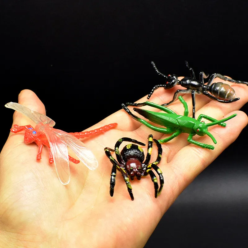 12pcs Oenux Wild Insect Animals Model Set Butterfly Scorpion Mantis Cicada Action Figures Miniature Kid Education Halloween Toy